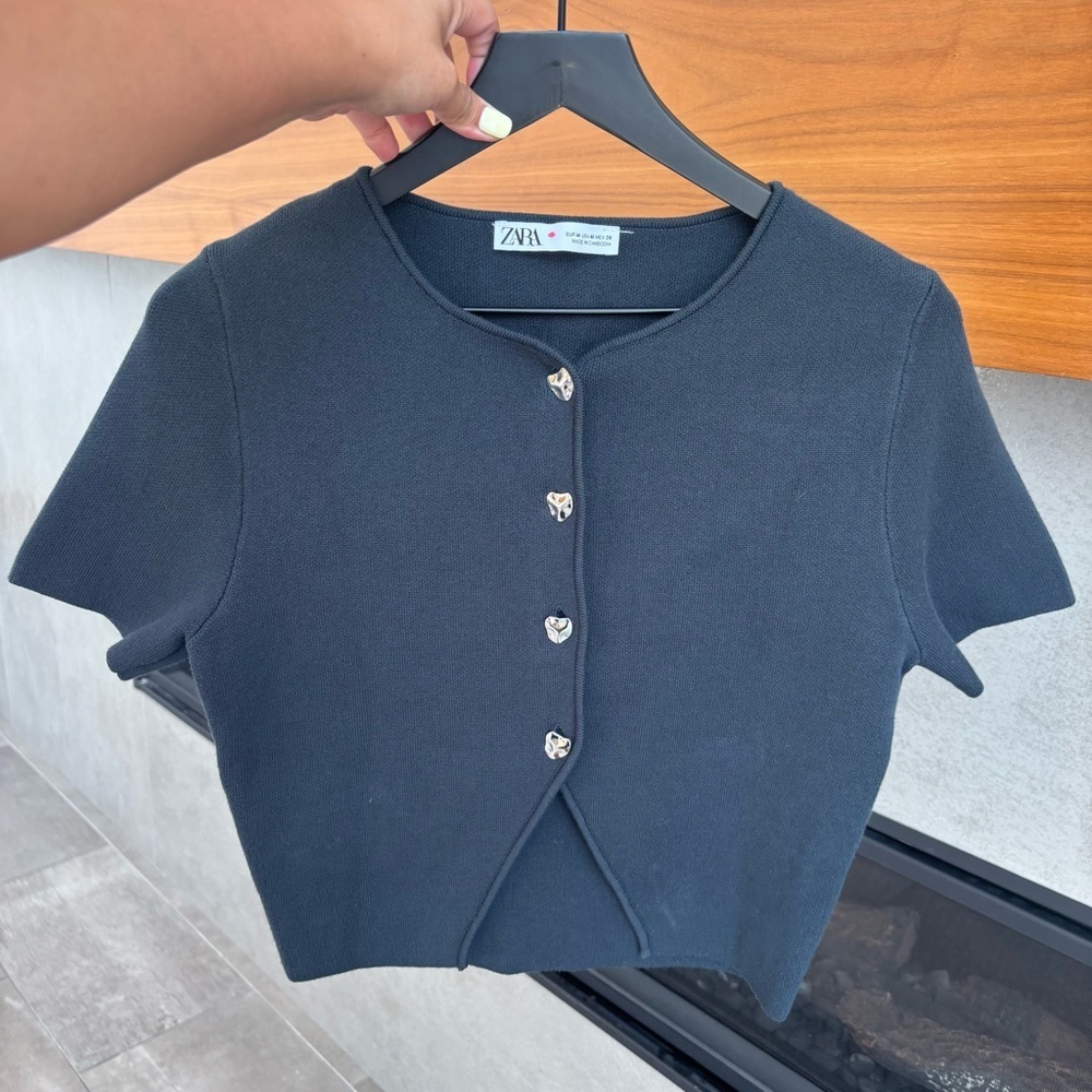 Zara Knit Crop Top, Size M - Picture 8 of 9